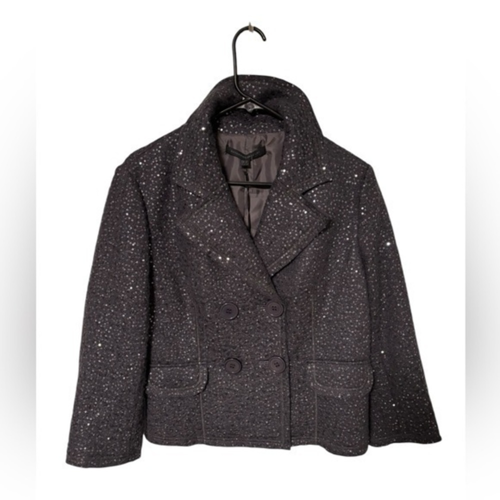 Katherine Barclay Sequin Wool Jacket Size Large NWT
